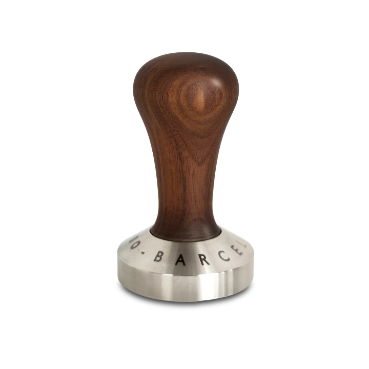 Tamper Ascaso Barcelona RVS en bruin hout 58mm